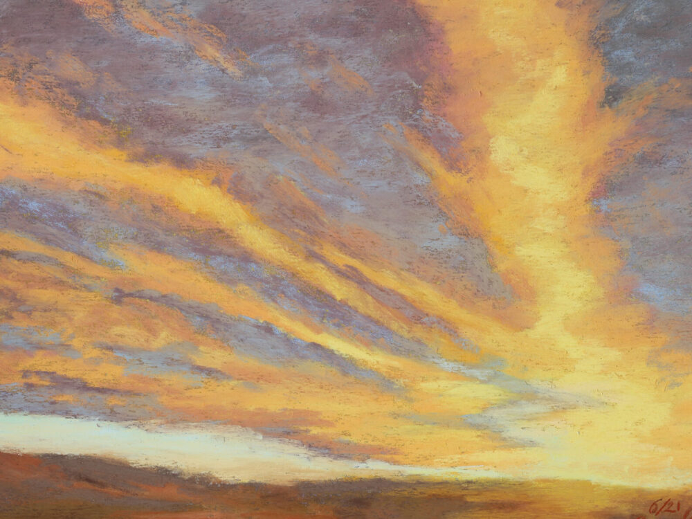 Dawn's Rays soft pastel painting